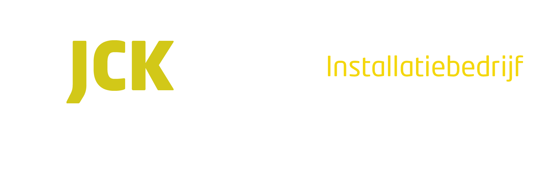 Logo Installatiebedrijf J.C. Kersbergen wit en geel